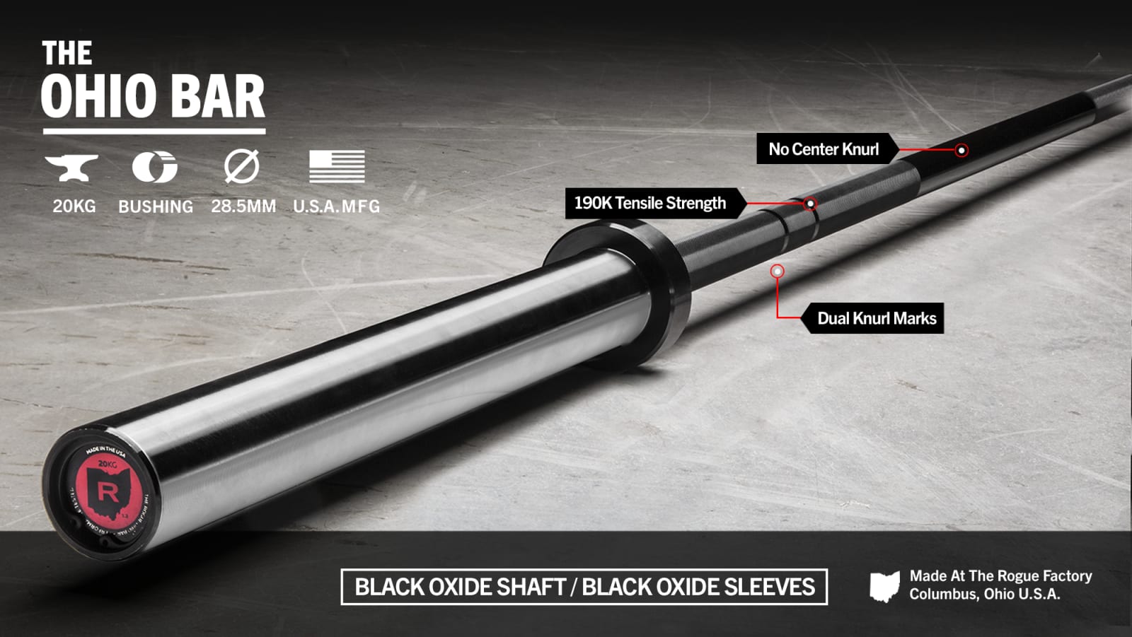 The Ohio Bar Black Oxide Rogue Fitness